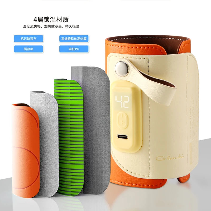 USB Milk Water Warmer Travel Stroller Insulated Bag Baby Nursing Bottle Heater Newborn Infant Portable Bottle Feeding Warmers