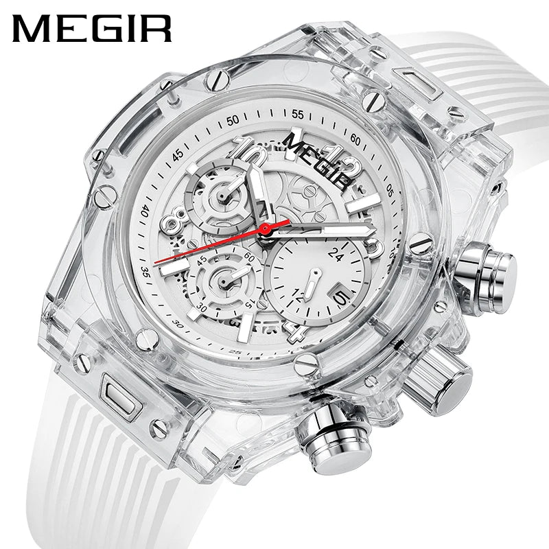 Relojes Hombre Megir 8108 Original Brand Luxury Chronograph Men Wrist Watches Waterproof New Quartz Watch