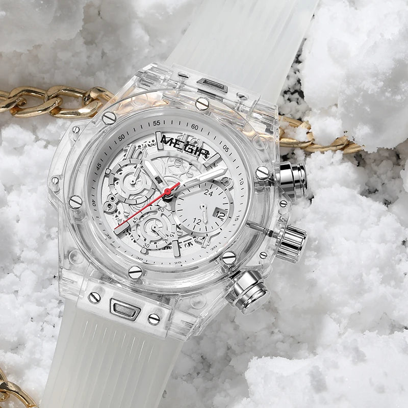 Relojes Hombre Megir 8108 Original Brand Luxury Chronograph Men Wrist Watches Waterproof New Quartz Watch