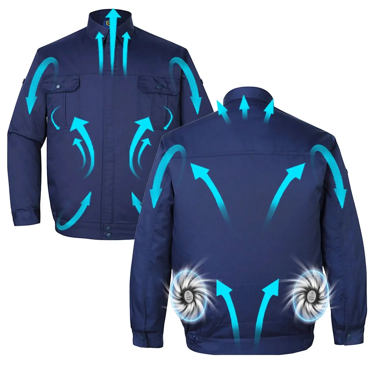 Working clothes with fan, long sleeves clothing for work