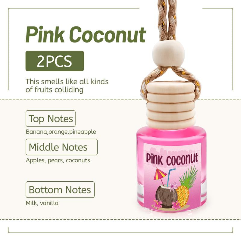 2Pack Air Fresheners Hanging Scent Oil Diffuser - 8ML with Three Scents for Car & Live Gifts - Non-Aerosol, Convenient for Car Use