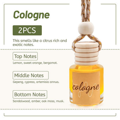 2Pack Air Fresheners Hanging Scent Oil Diffuser - 8ML with Three Scents for Car & Live Gifts - Non-Aerosol, Convenient for Car Use
