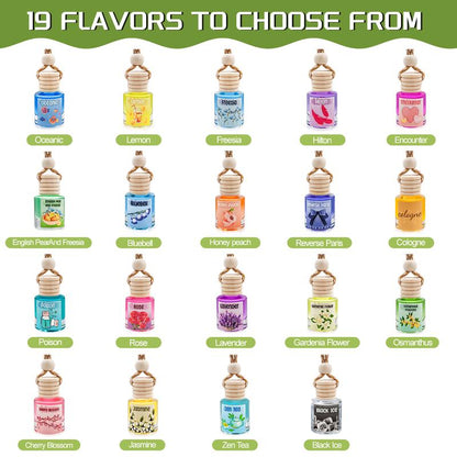 2Pack Air Fresheners Hanging Scent Oil Diffuser - 8ML with Three Scents for Car & Live Gifts - Non-Aerosol, Convenient for Car Use