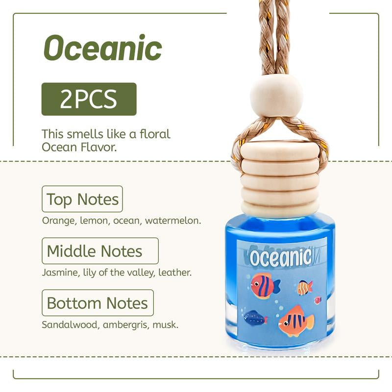 2Pack Air Fresheners Hanging Scent Oil Diffuser - 8ML with Three Scents for Car & Live Gifts - Non-Aerosol, Convenient for Car Use