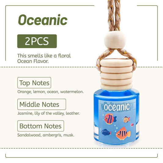 2Pack Air Fresheners Hanging Scent Oil Diffuser - 8ML with Three Scents for Car & Live Gifts - Non-Aerosol, Convenient for Car Use