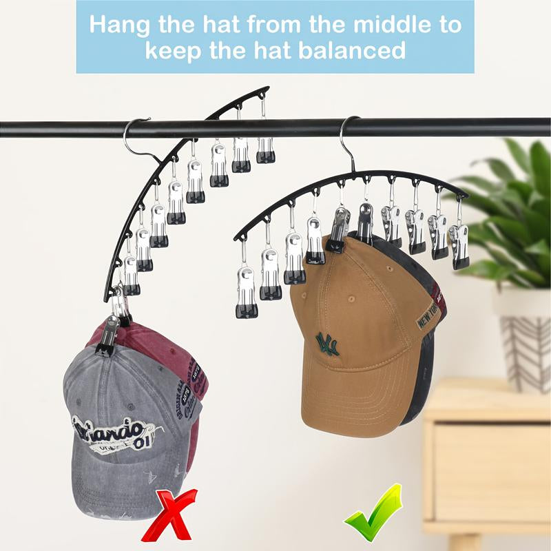 Legging Organizer for Closet, Metal Yoga Pants Hangers 2 Pack W/10 Clips Holds 20 Leggings, Space Saving Hanging Closet Organizer W/Rubber Coated Closet Organizers and Storage, Black