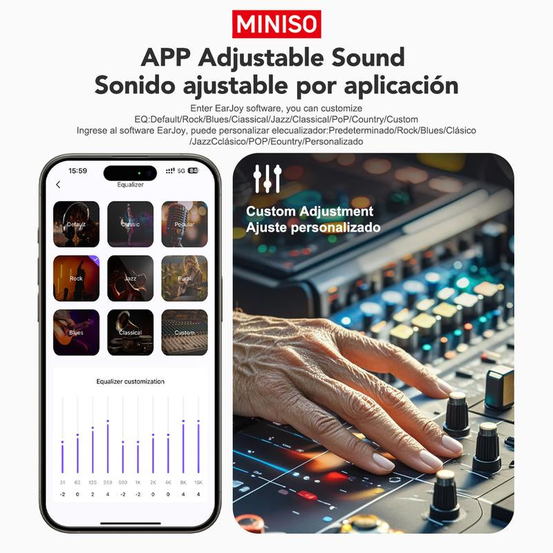 MINISO MS156 AI Headphones True Wireless OWS Earphones Bluetooth 5.4 134 Languages Translation Earbuds Hifi Sound Waterproof Open Ear Headsets with APP
