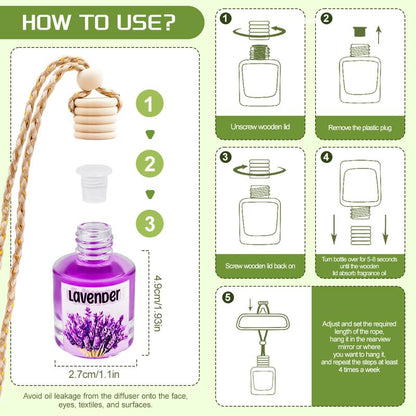 2Pack Air Fresheners Hanging Scent Oil Diffuser - 8ML with Three Scents for Car & Live Gifts - Non-Aerosol, Convenient for Car Use
