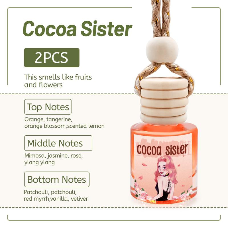2Pack Air Fresheners Hanging Scent Oil Diffuser - 8ML with Three Scents for Car & Live Gifts - Non-Aerosol, Convenient for Car Use