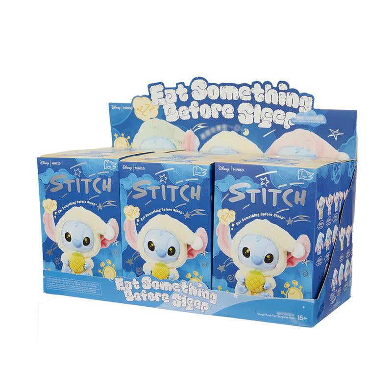 Disney Stitch Eat Something before Sleep Collection Vinyl Plush Toy Surprise Box, PVC Plush Hanging Ornament Blind Box Cute Collectible for Disney Fans