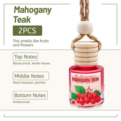 2Pack Air Fresheners Hanging Scent Oil Diffuser - 8ML with Three Scents for Car & Live Gifts - Non-Aerosol, Convenient for Car Use