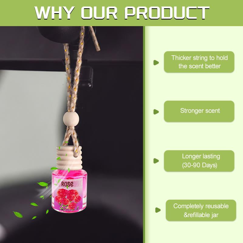 2Pack Air Fresheners Hanging Scent Oil Diffuser - 8ML with Three Scents for Car & Live Gifts - Non-Aerosol, Convenient for Car Use