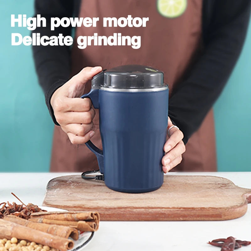 Mini Electric Grain Mill Coffee Beans Grinder Nuts Herbs Pepper Small Flour Stainless Steel Fine Grinding Kitchen Machines