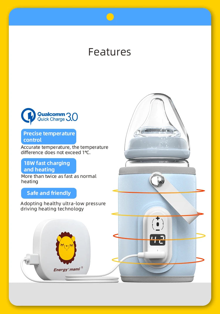 USB Milk Water Warmer Travel Stroller Insulated Bag Baby Nursing Bottle Heater Newborn Infant Portable Bottle Feeding Warmers