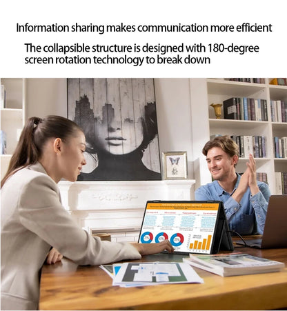 15.6 Inch 360 Degree Foldable Dual Portable IPS Laptop Monitor C 15.6" 15.6 Inch 360 Dgrees Foldable Dual Portable IPS Laptop