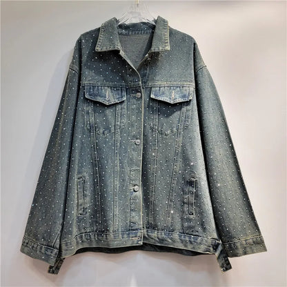 Boutique Wholesale 2024 Autumn New Fashionable Lapel Loose Korean Version Versatile Denim Women's Jacket