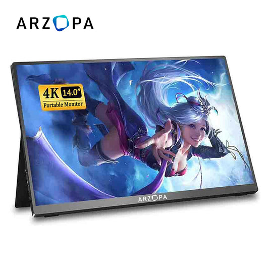 Arzopa 14.0 Inch Full HD 4K UHD USB C Display Portable Monitor for Laptop Phone