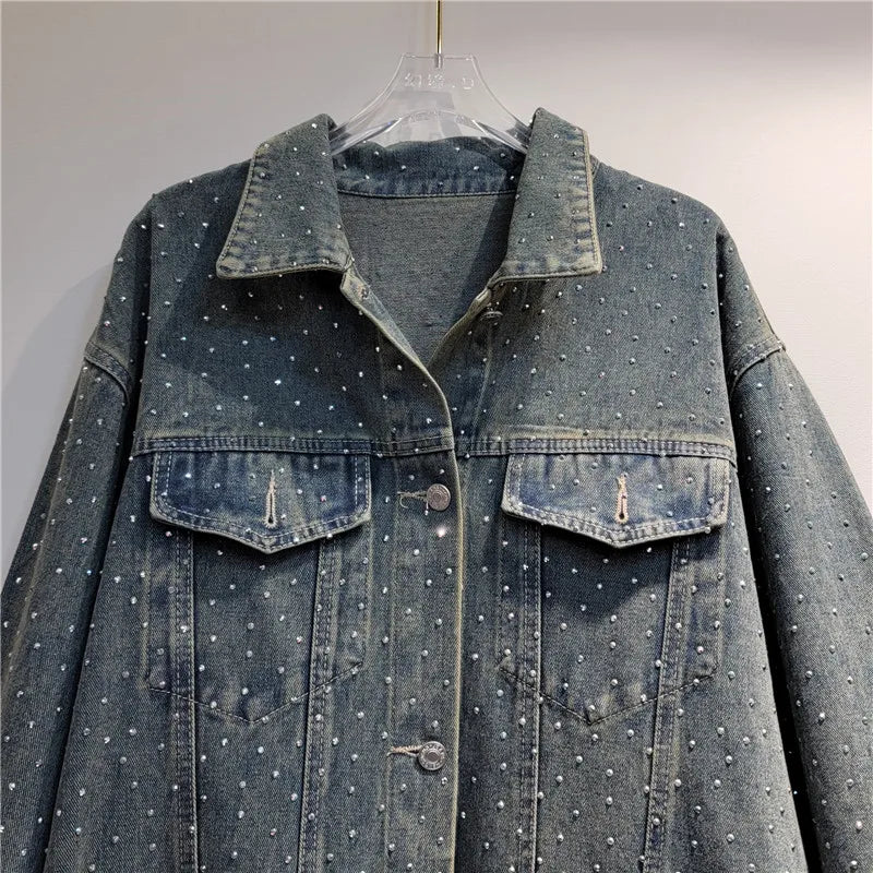 Boutique Wholesale 2024 Autumn New Fashionable Lapel Loose Korean Version Versatile Denim Women's Jacket