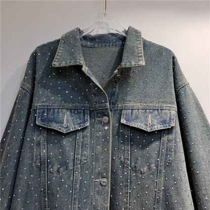 Boutique Wholesale 2024 Autumn New Fashionable Lapel Loose Korean Version Versatile Denim Women's Jacket