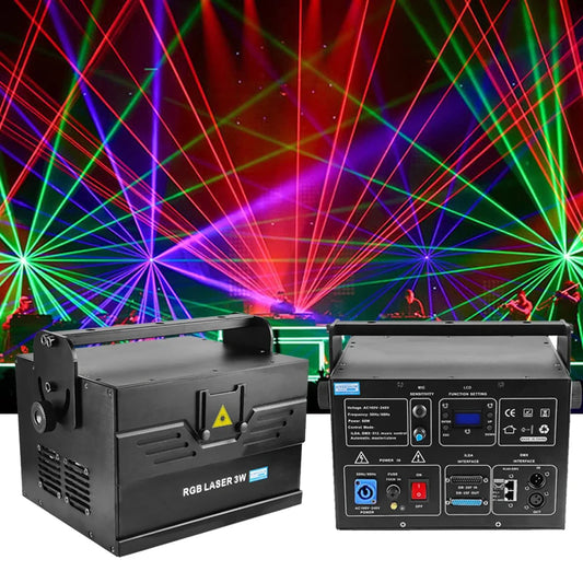 3W Professional Laser Light Projector RGB Disco Party Club Stage Effect Light