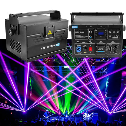 3W Professional Laser Light Projector RGB Disco Party Club Stage Effect Light