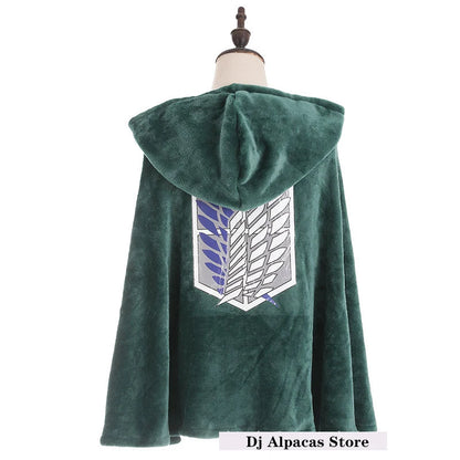 Blanket shingeki no kyojin Cloak Shingeki No Kyojin Survey Corps Cloak Cosplay Cape Flannel Cosplay Hoodie