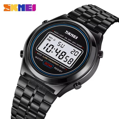 Skmei 2146 LED Time Durable Fancy Design Factory Wholesale Waterproof the New Digital Watch Men Clock With Stainless Steel Strap