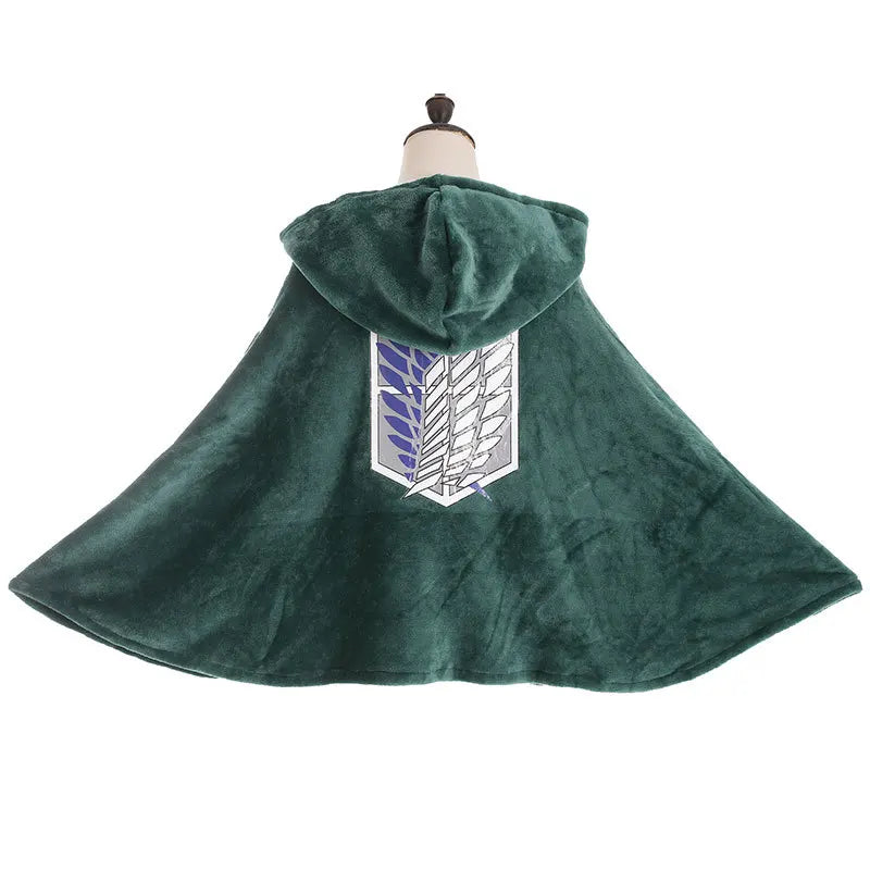 Blanket shingeki no kyojin Cloak Shingeki No Kyojin Survey Corps Cloak Cosplay Cape Flannel Cosplay Hoodie