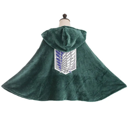 Blanket shingeki no kyojin Cloak Shingeki No Kyojin Survey Corps Cloak Cosplay Cape Flannel Cosplay Hoodie