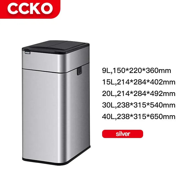 Hotelroom Stainless Steel Electric Trash Can Smart Dustbin Kitchen Sensor Rubbish Bin Touchless Waste Bins for Office Bathroom