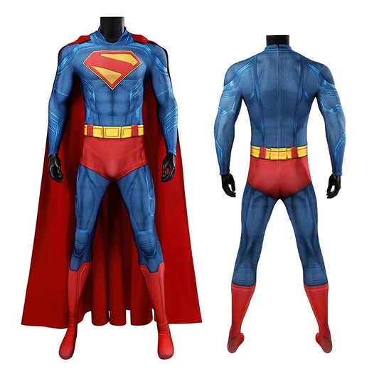 Clark Kent Cosplay Costume Men Party Bodysuit Cloak David Corenswet Costume Superhero Jumpsuit Outfit Male Halloween Clothes