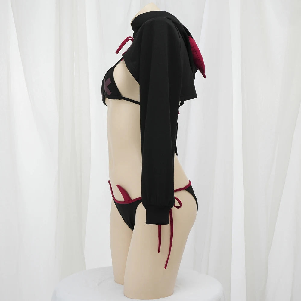 AniLV Anime Game Demon Kingdom Devil Little Elf Clothes Halloween Uniform Hooded Horn Cloak Outfits Cosplay Costume