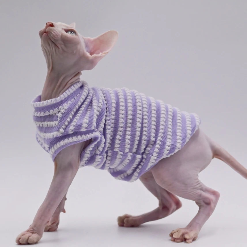Sphynx Cat Clothes Hairless Cat Clothes Cat Summer Pure Cotton Skin-friendly Close-fitting  Cat Clothing for Small Cats and Dogs
