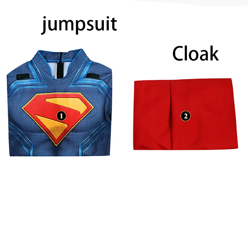 Clark Kent Cosplay Costume Men Party Bodysuit Cloak David Corenswet Costume Superhero Jumpsuit Outfit Male Halloween Clothes
