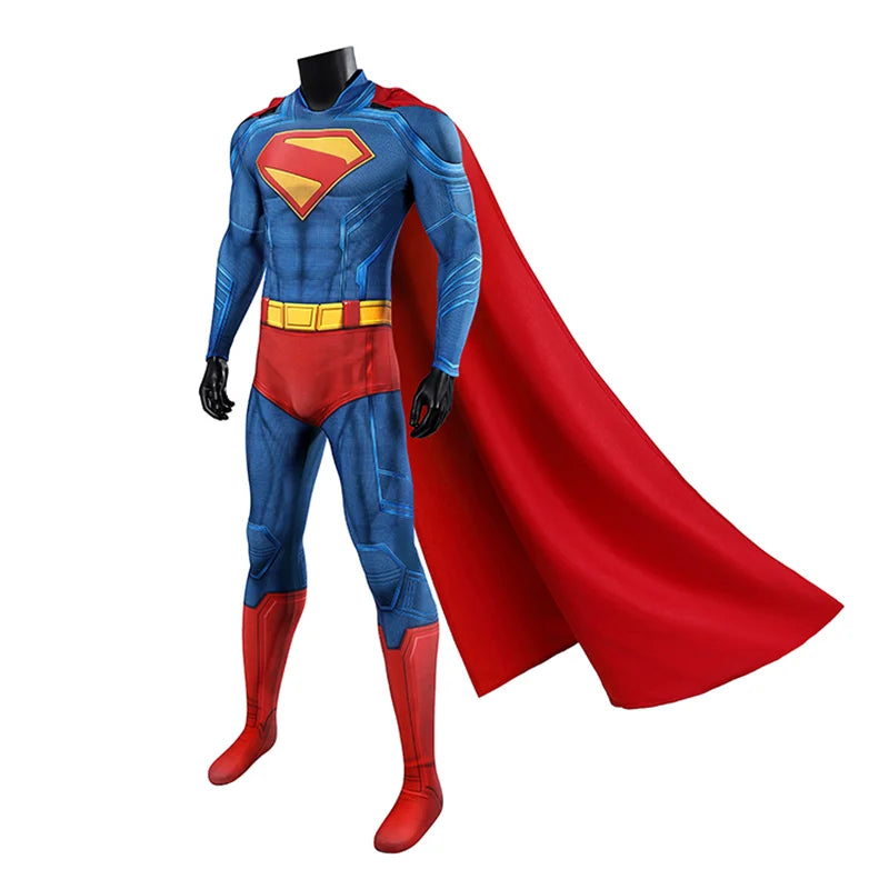 Clark Kent Cosplay Costume Men Party Bodysuit Cloak David Corenswet Costume Superhero Jumpsuit Outfit Male Halloween Clothes