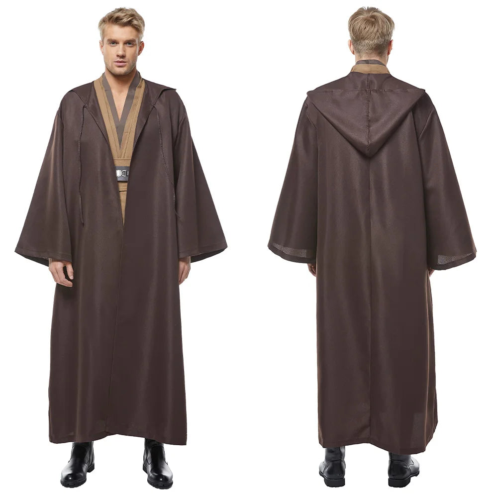 Obi Wan Cosplay Anakin Fantasy Movie Space Battle Knight Disguise Costume Robe Cloak 3 Colors Adult Men Cosplay Fantasia Outfits