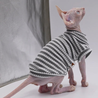 Sphynx Cat Clothes Hairless Cat Clothes Cat Summer Pure Cotton Skin-friendly Close-fitting  Cat Clothing for Small Cats and Dogs
