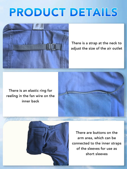 Working clothes with fan, long sleeves clothing for work