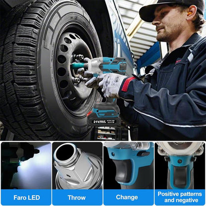 1/2 Cordless Impact Wrench,3-In-1 High Torque Impact Gun with 2X 3000Mah Li-Ion Battery,5 Impact Sockets,8 Drills,10 Screws and Tool Case,Impact Tools for Car Lug Nuts