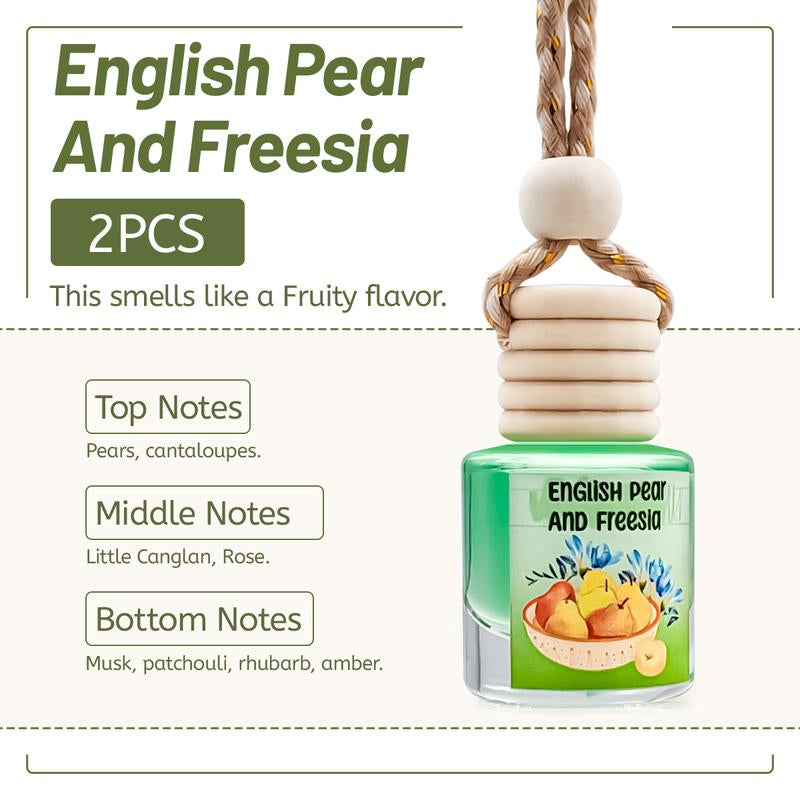2Pack Air Fresheners Hanging Scent Oil Diffuser - 8ML with Three Scents for Car & Live Gifts - Non-Aerosol, Convenient for Car Use
