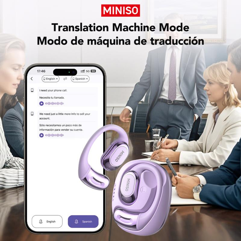 MINISO MS156 AI Headphones True Wireless OWS Earphones Bluetooth 5.4 134 Languages Translation Earbuds Hifi Sound Waterproof Open Ear Headsets with APP