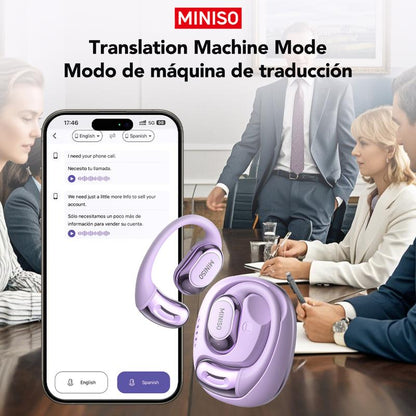 MINISO MS156 AI Headphones True Wireless OWS Earphones Bluetooth 5.4 134 Languages Translation Earbuds Hifi Sound Waterproof Open Ear Headsets with APP