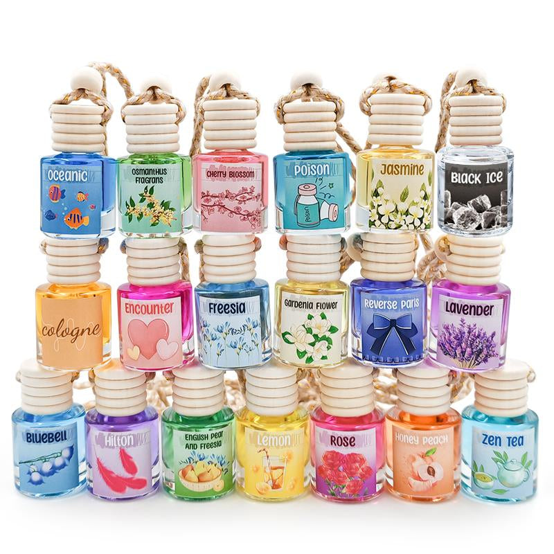 2Pack Air Fresheners Hanging Scent Oil Diffuser - 8ML with Three Scents for Car & Live Gifts - Non-Aerosol, Convenient for Car Use