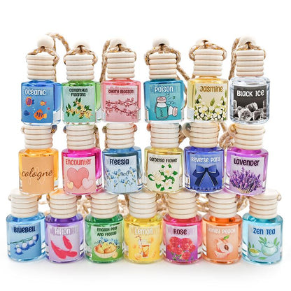 2Pack Air Fresheners Hanging Scent Oil Diffuser - 8ML with Three Scents for Car & Live Gifts - Non-Aerosol, Convenient for Car Use