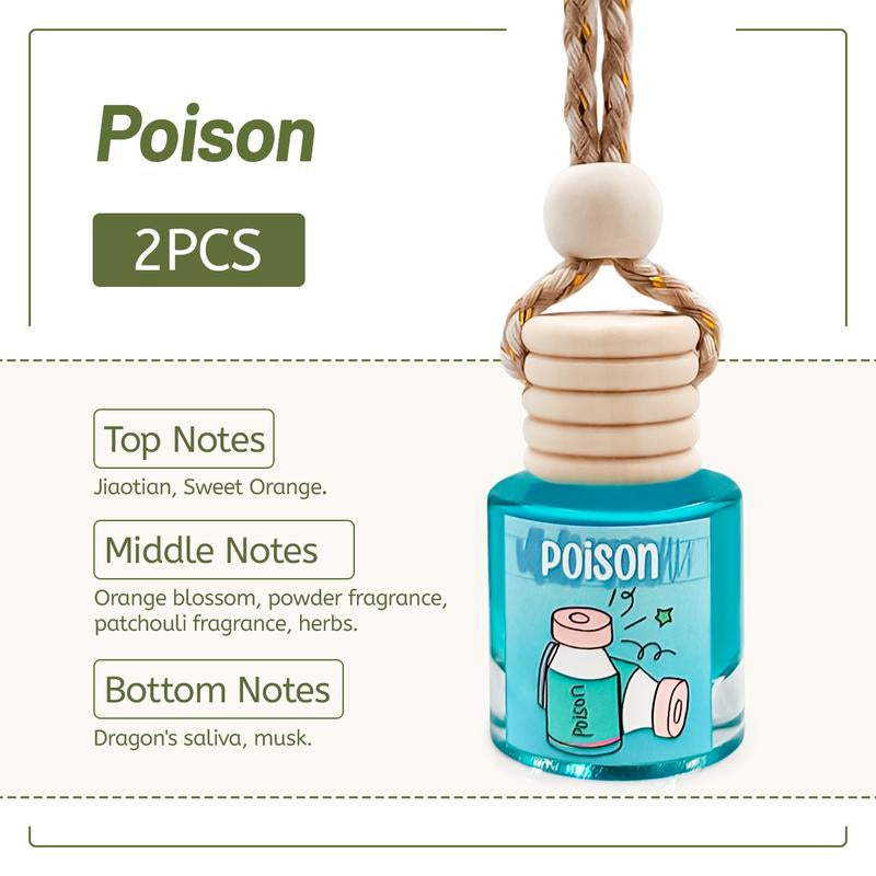 2Pack Air Fresheners Hanging Scent Oil Diffuser - 8ML with Three Scents for Car & Live Gifts - Non-Aerosol, Convenient for Car Use