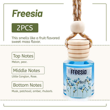 2Pack Air Fresheners Hanging Scent Oil Diffuser - 8ML with Three Scents for Car & Live Gifts - Non-Aerosol, Convenient for Car Use